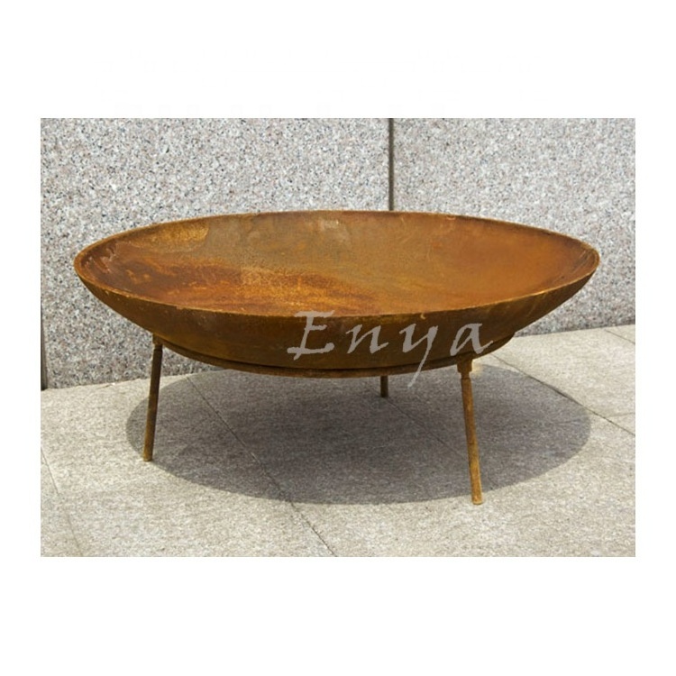 For Patio Backyard Outdoor Use Round XL Large Corten Steel Firepit Fire Pit Bowl