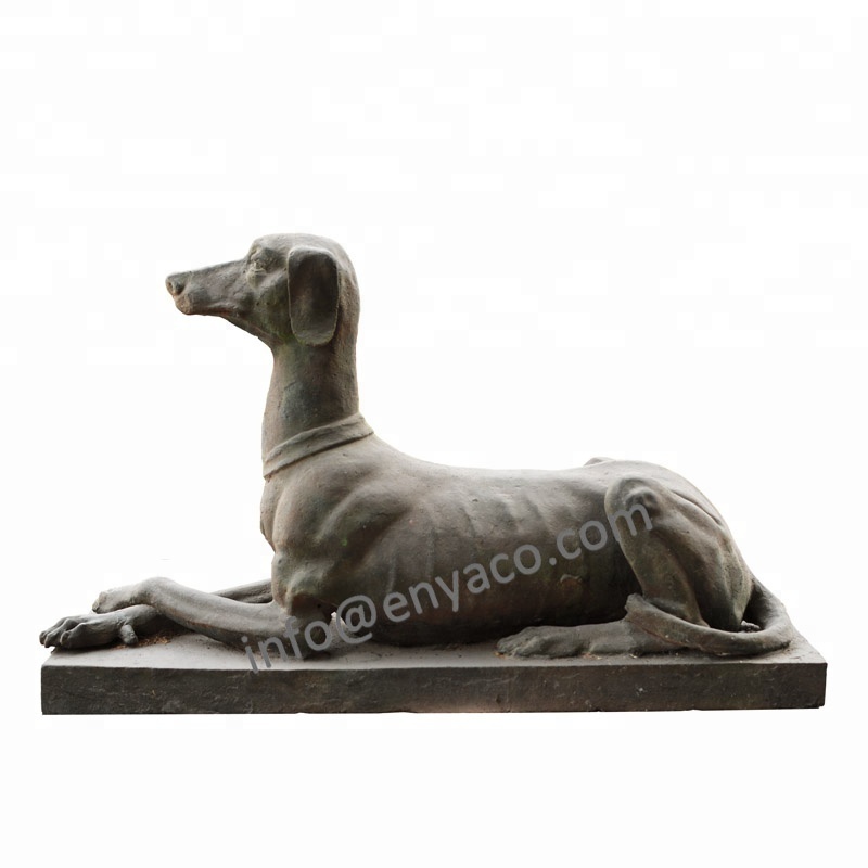 Elegant Greyhound Outdoor Garden Entrance Gate Landscape Ornament Decor Life Size Large Lying Down Whippet Dog Statue SCULPTURE