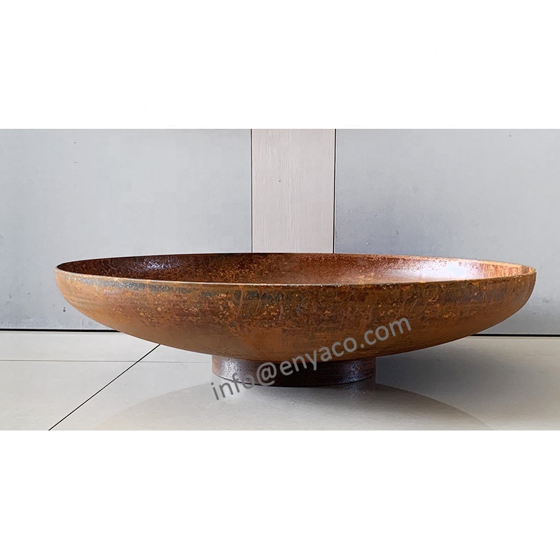 En Acier Corten Bol de Foyer Exterieur Steel Raised Storage Base Wood Burning Fire Pit Burners Outdoor