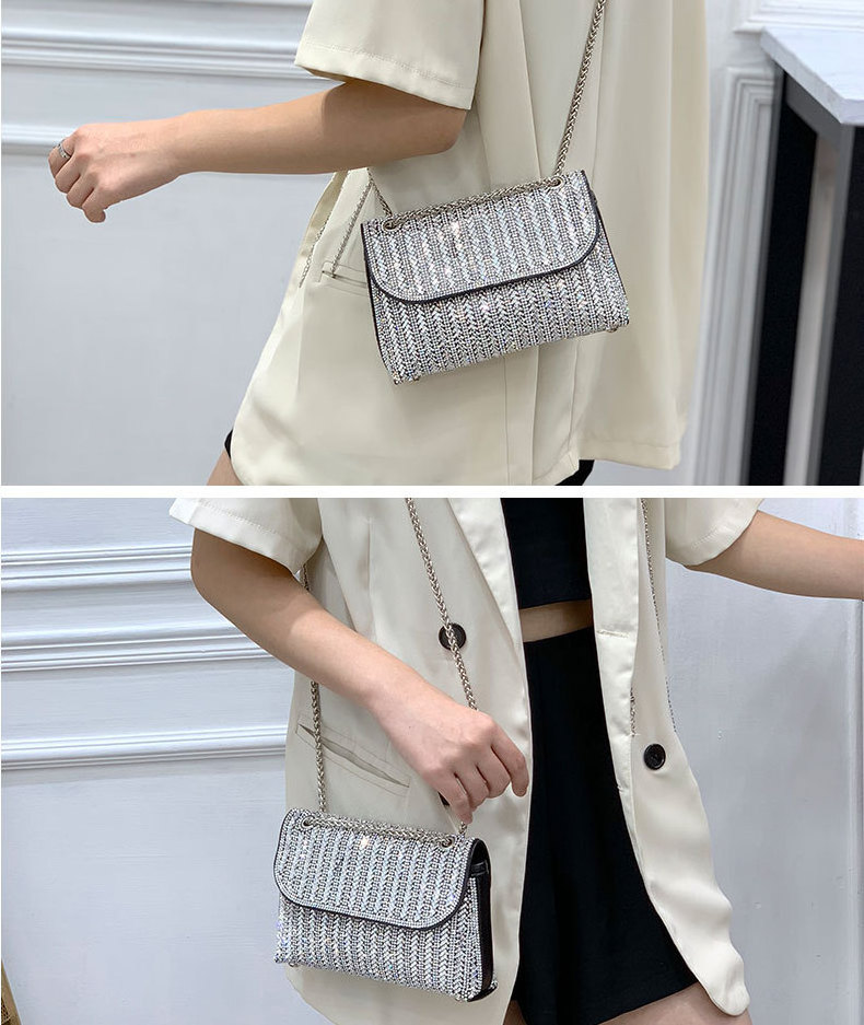 2023 Niche chain luxury evening handbags for women chain female shoulder bags fashion purse rhinestone purses and handbags