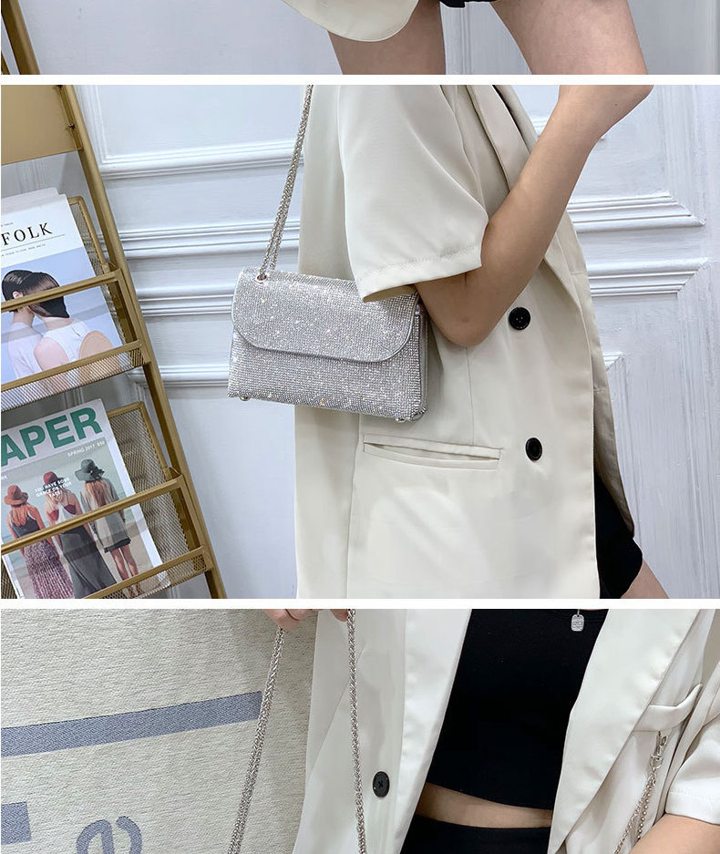 2023 Niche chain luxury evening handbags for women chain female shoulder bags fashion purse rhinestone purses and handbags