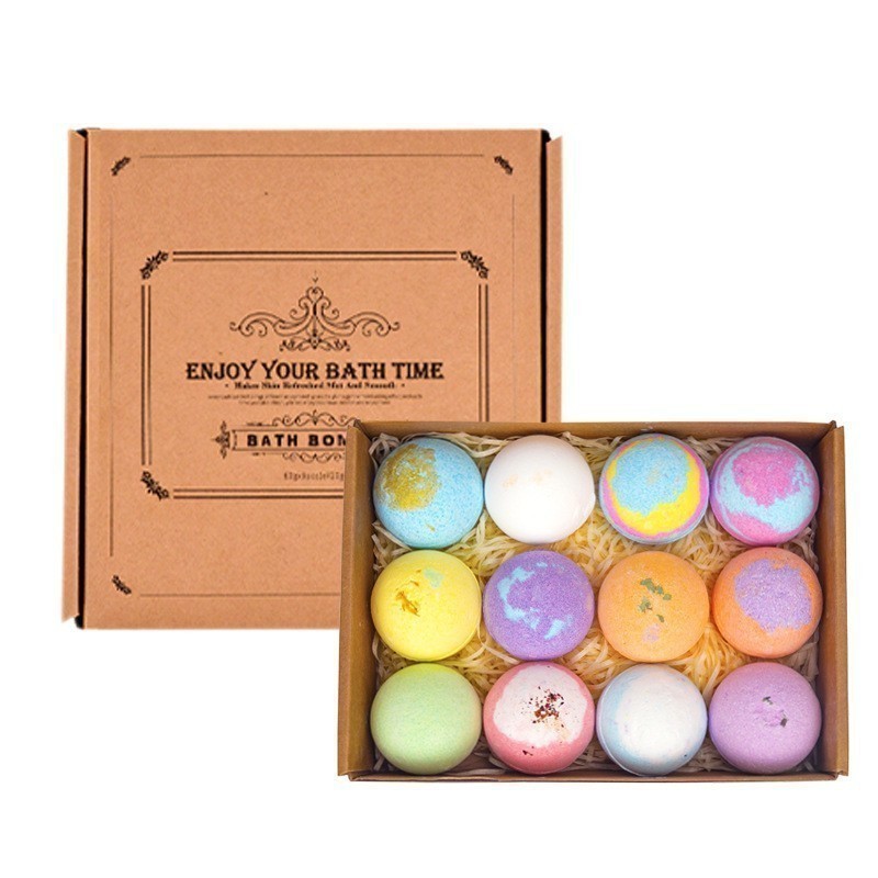 100% Natural Ingredients Bath Bombs women Gift Set Wholesale custom 12 Pcs Bathbombs for home hotel salon