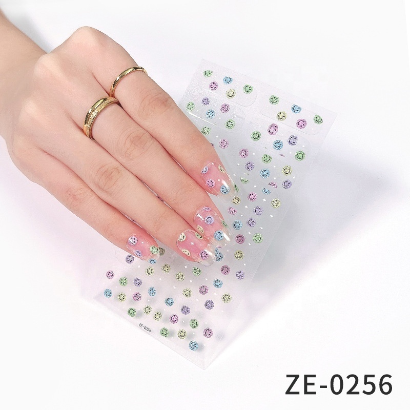 2022 Full Wrap Nail Polish Stickers Bright Color Nail Decal Stripes Self-Adhesive Nail DIY