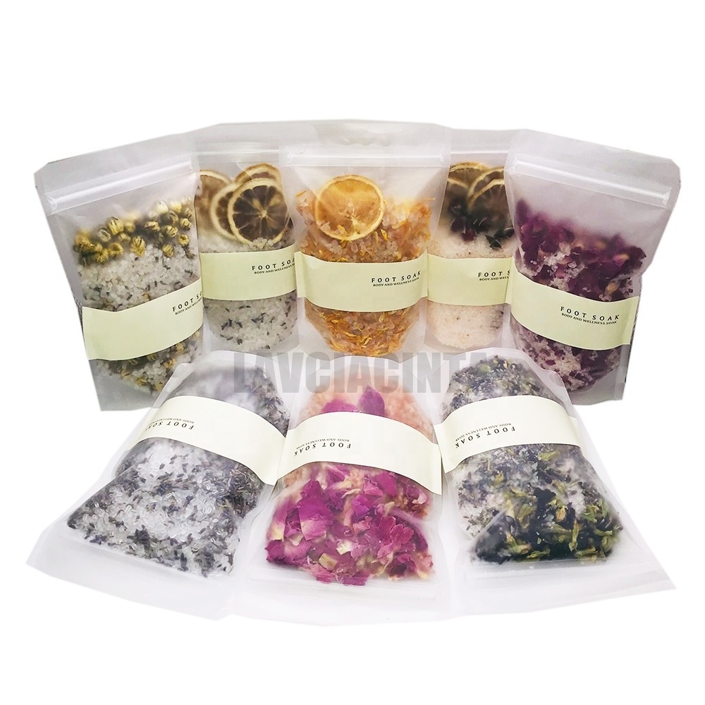 Natural Bath Salt Soak Aid Eucalyptus Scented with Fresh Fruit Flakes