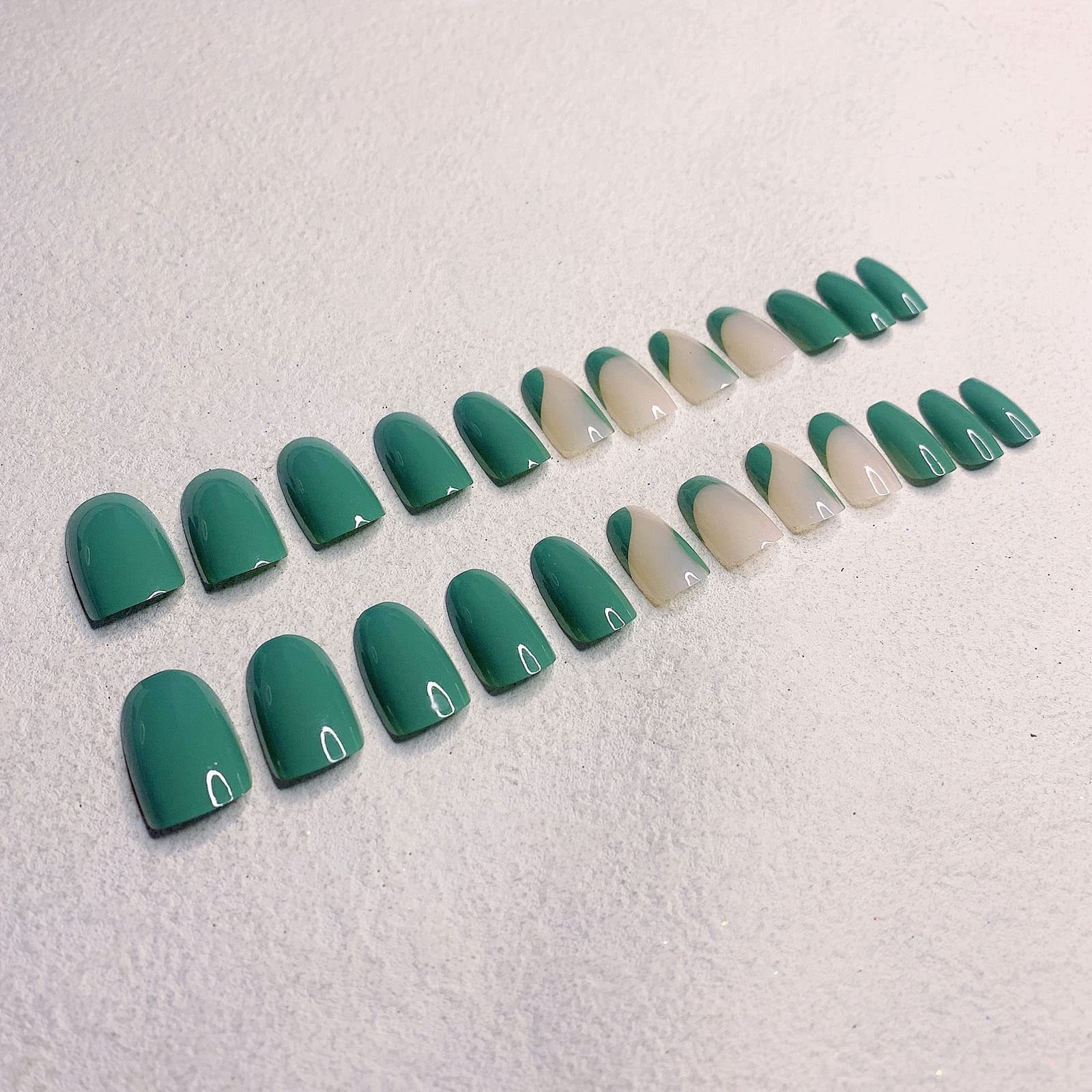 24 pcs Press On Nails Medium, Sun jasmine Almond Fake Nails bring its own Jelly Glue with Design for Women and Girls