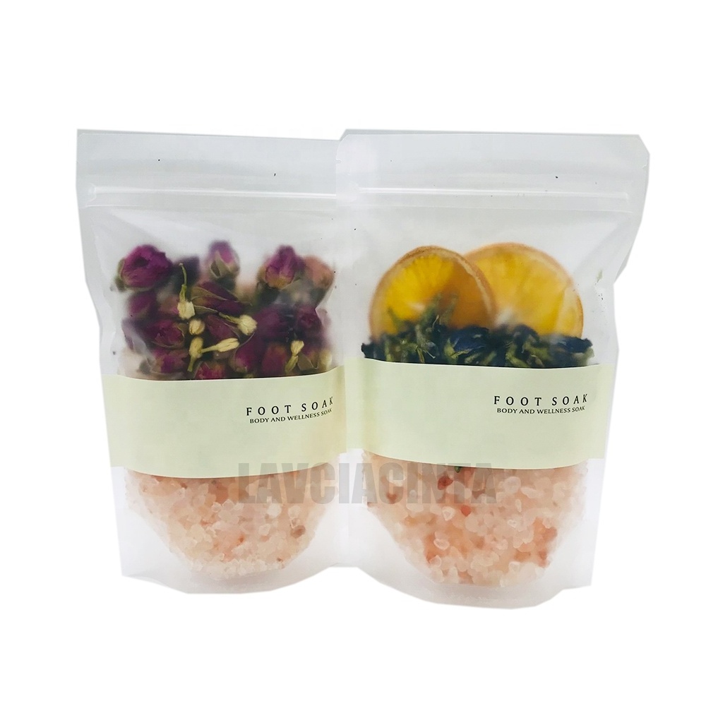 Natural Bath Salt Soak Aid Eucalyptus Scented with Fresh Fruit Flakes