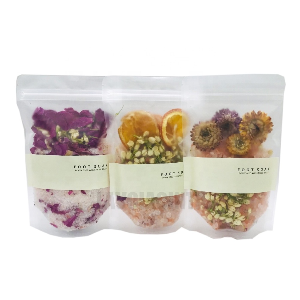 Natural Bath Salt Soak Aid Eucalyptus Scented with Fresh Fruit Flakes