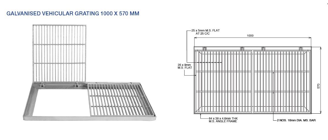 PEDESTRIAN GRATING WITHOUT MILD STEEL PLATE