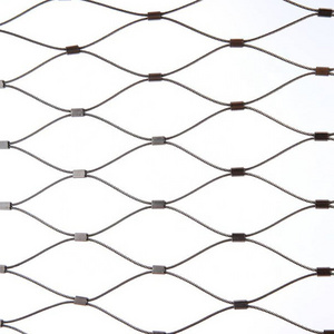 Decorative Ferrule Flexible Stainless Steel Wire Rope Mesh Net For Stair Railing