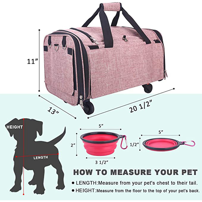 Customize ecofriendly lightweight airline approved transparent window outdoor hike fat cat dog pet travel carrier trolley bag