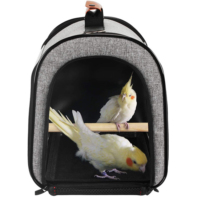 Customize Lightweight Airline Approved Transparent Breathable Window Net Mesh Parrot Travel Cage |Pet Bird Carrier Tote Bag