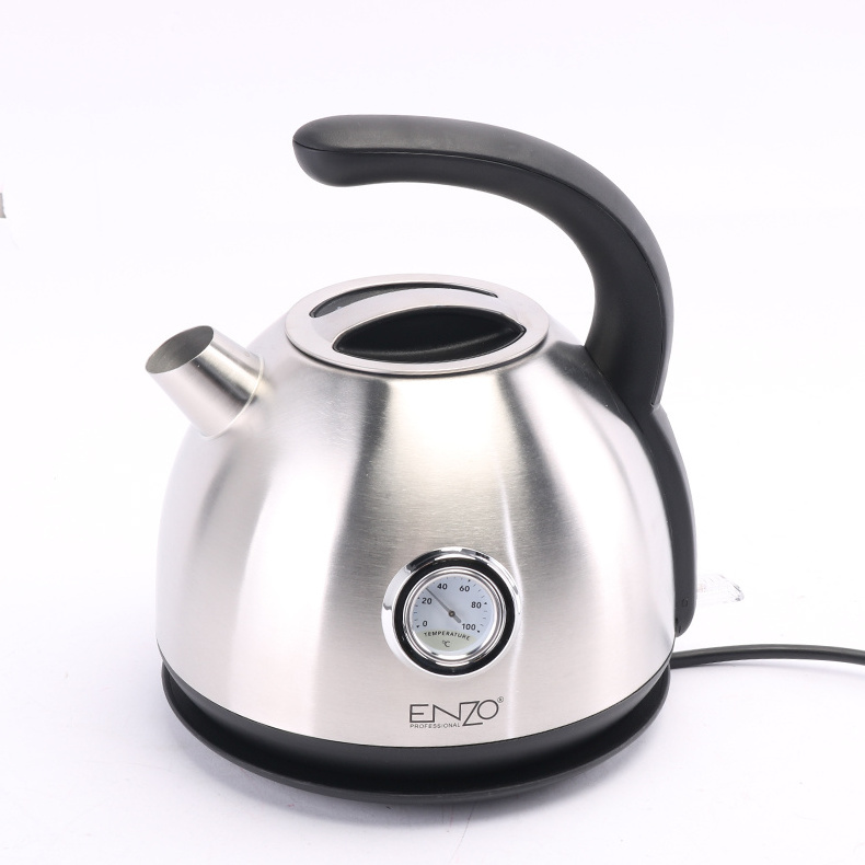 ENZO Wholesale 1700ml New Design Stainless Retro Style Kettle Tea Hot Water Vintage Electric Kettles With Thermometer