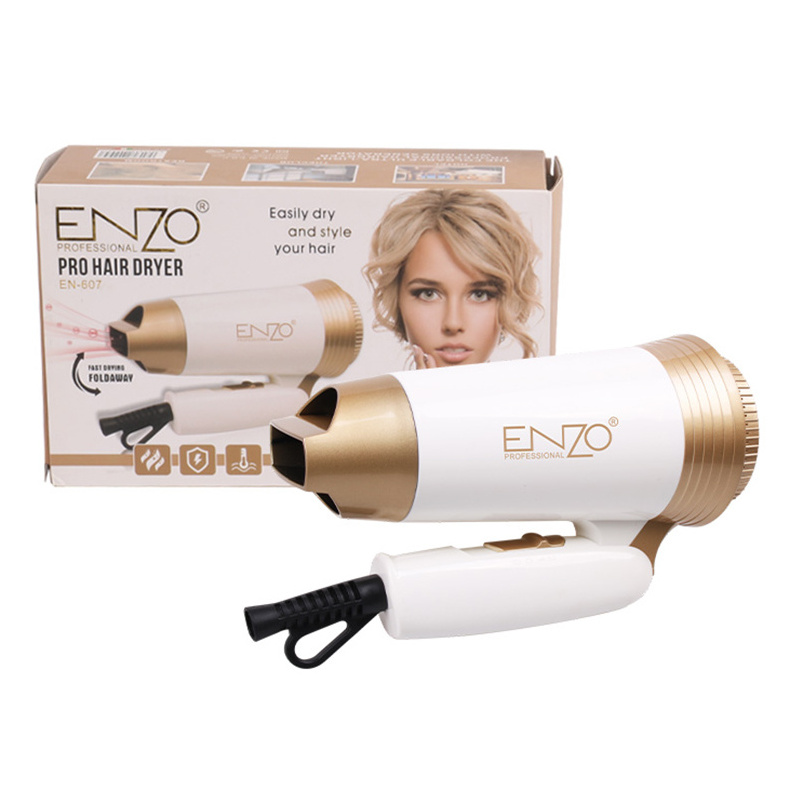 ENZO Lightweight Cheap Home Travel Use Folding Handle Compact bldc Small Blow Dryer Powerful DC Motor Baby Kids Hair Dryer