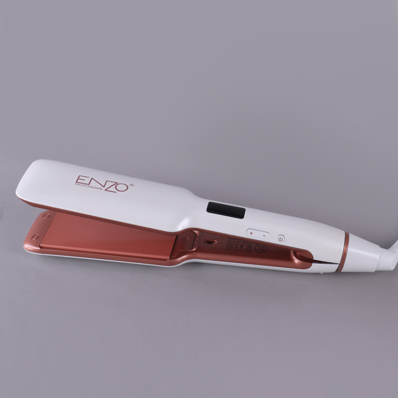 ENZO 2023 High quality professional LED ceramic flat iron straightening styling tools salon white hair straightener