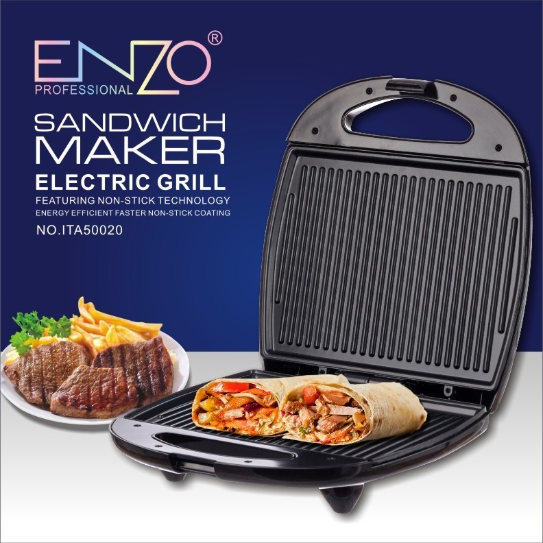 ENZO Multifunction personal electric waffle and sandwich maker flat sandwich maker grill non-stick mini sandwich maker