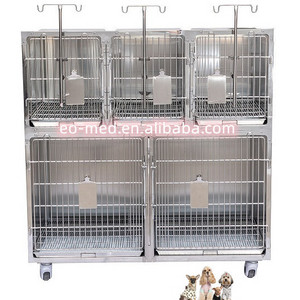 VC-005 stackable Stainless Steel Movable Animal Dog Veterinary Cage Wholesale Foldable Pet Display Cage For Villa