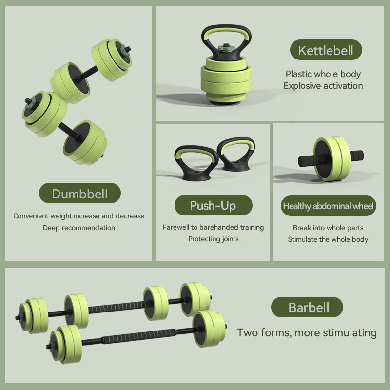 ODM/OEM customized Dumbbell+barbell+kettle bell+Push-up fitness equipment home used strength training equipment