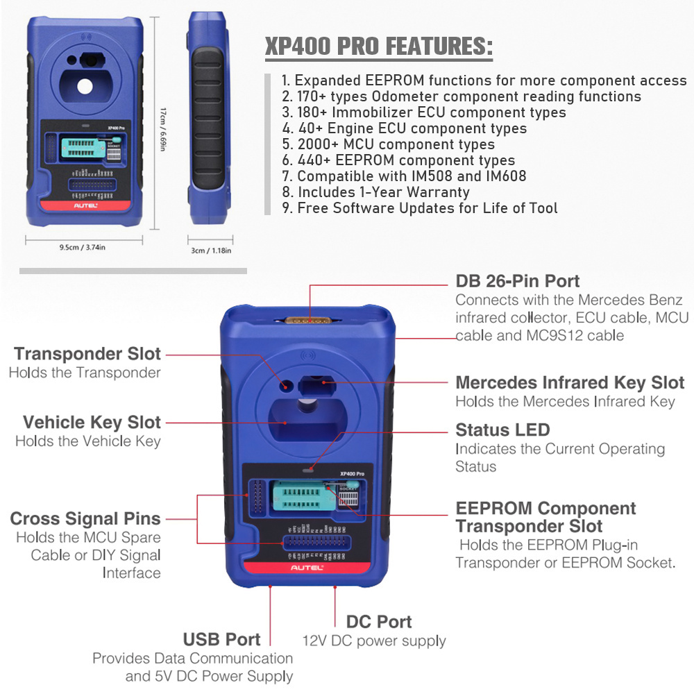 Original OBD2 IM508 IMMO ECU Coding + XP400Pro Autel MaxiIM IM508 Immobilizer Key Programmer Programming Im508 XP400 Pro