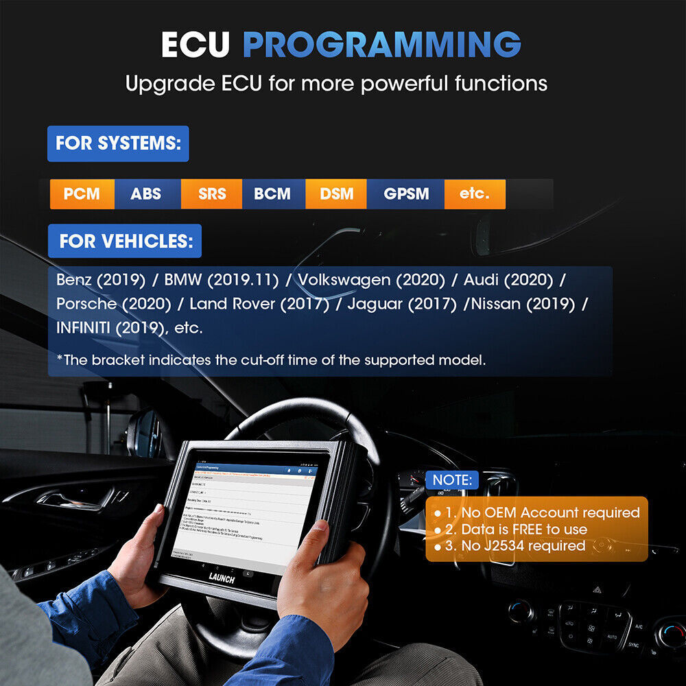 3 Years Update ECM Programming Bi-Directional Tool 40+ Services LAUNCH X431 PAD 3 III PRO Car Diagnostic Scanner X431 PAD III