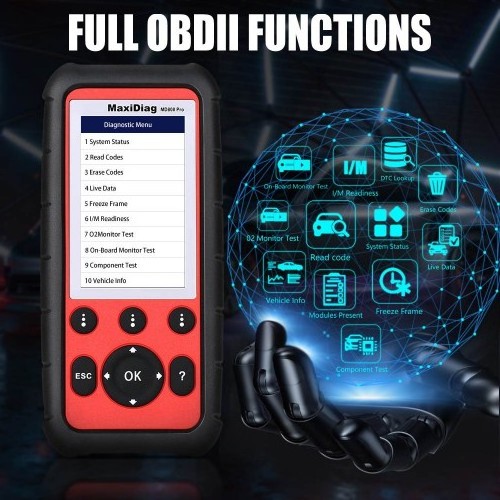 OBD2 All System Diagnostic Tools Autel MaxiDiag MD808 Pro Car Code Reader (MD802 ALL+MaxicheckPro) Autel scanner all modules