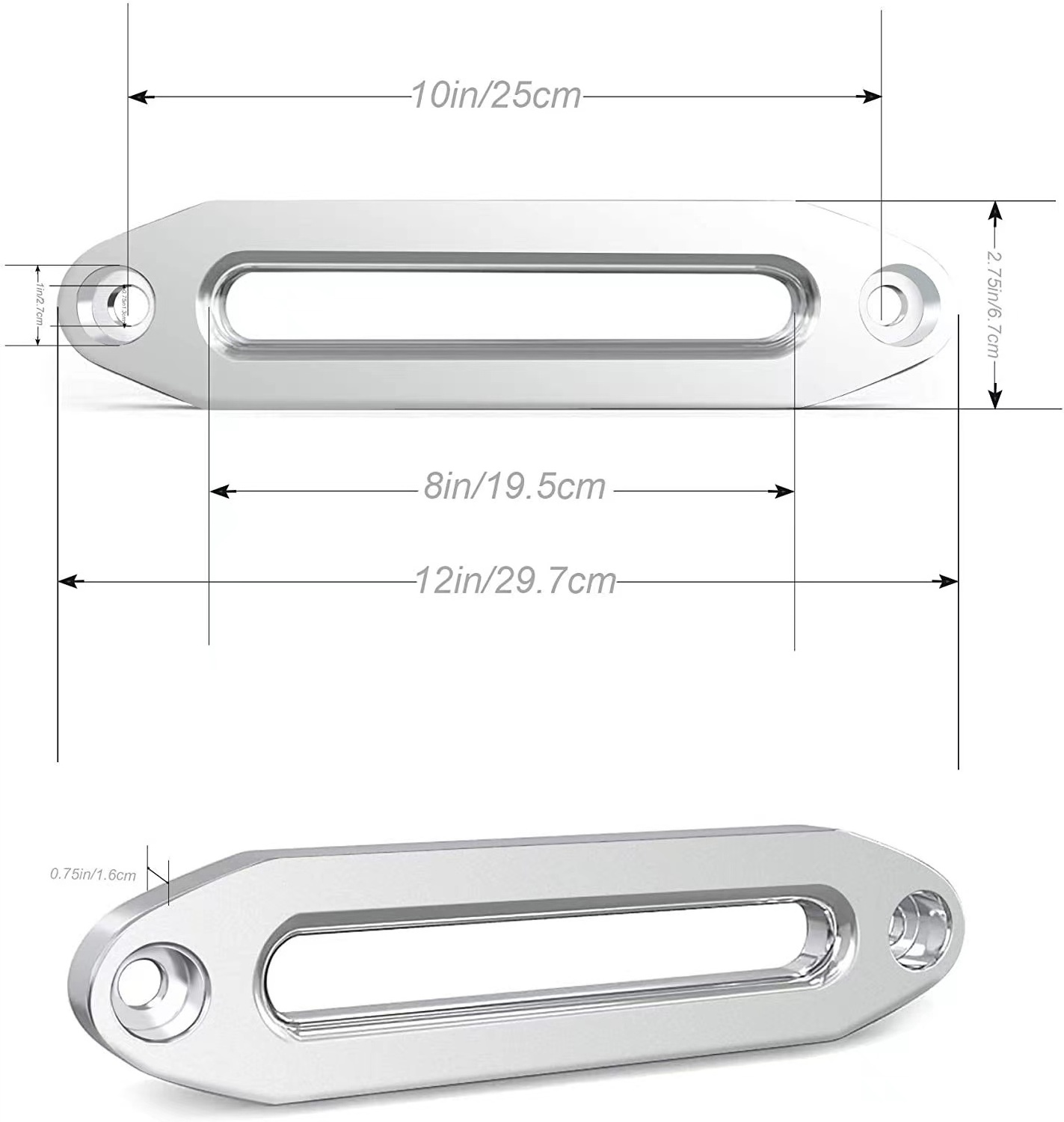 4X4 Off road Parts car Winch Synthetic Rope Aluminum Hawse Fairlead