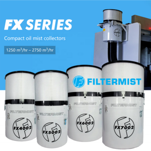 United Kingdom Filtermist Original Air Purification oil mist collector filters  Oil Mist centrifugal Collector for cnc machine