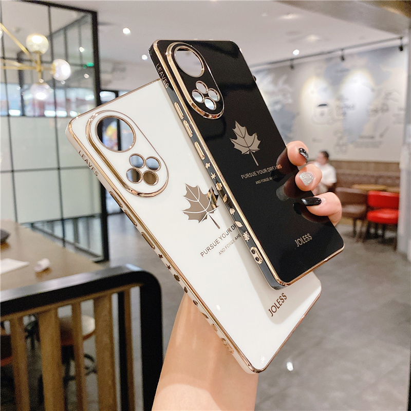 Electroplated Maple Camera Protect Case for  50 60 70 30 20 9X Cover for Huawei P40 Pro P50 P30 Lite P20 Nova 5T Mate 20Pro