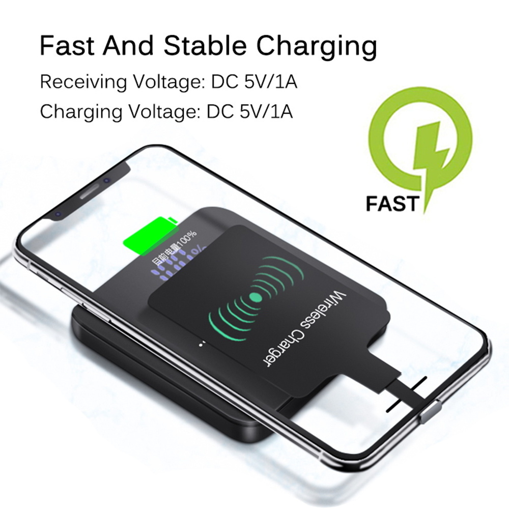 Qi Wireless Charger Receiver For 5s SE 7 6 6s Plus Universal Wireless Charging Receiver Module For Micro USB Type-C Phone