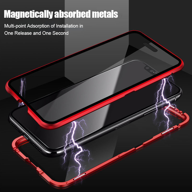 360 Magnetic Phone Case for Samsung S20 Plus Note 10 Pro 8 9 Double Tempered Glass Case for Samsung Galaxy S10 Plus S8 S9 S10E