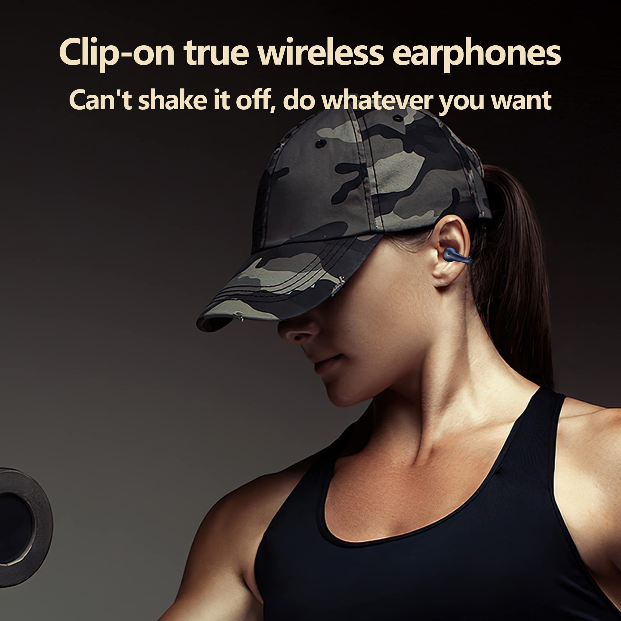 Wireless Ear Clip On Headphones 2024 New Mini Open Ear Headphones Wireless Headset Waterproof Sport Running Earring Earphone