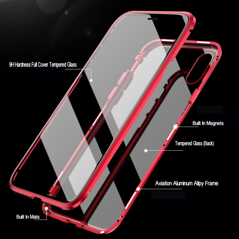 360 Magnetic Phone Case for Samsung S20 Plus Note 10 Pro 8 9 Double Tempered Glass Case for Samsung Galaxy S10 Plus S8 S9 S10E