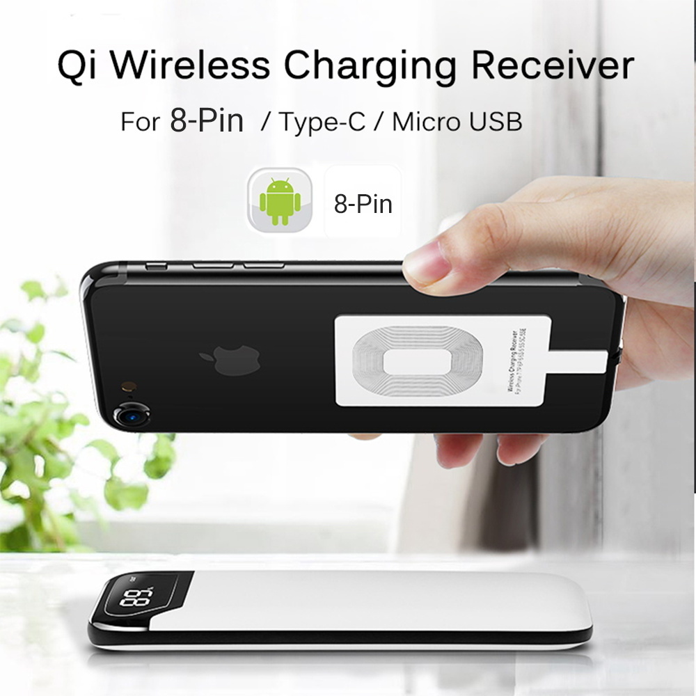 Qi Wireless Charger Receiver For 5s SE 7 6 6s Plus Universal Wireless Charging Receiver Module For Micro USB Type-C Phone