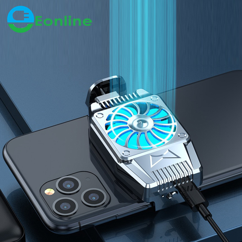 EONLINE Universal Mobile Phone Game Cooler Built in Battery Portable Phone Fan Fast Cooling Phone Cooler for Gaming Watch Videos