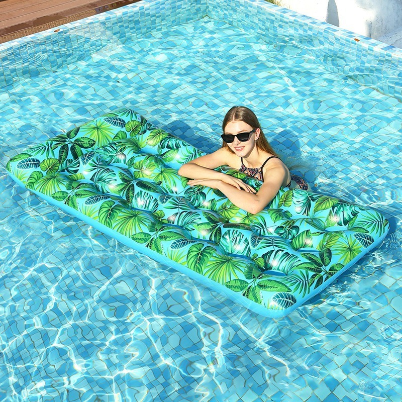 Inflatable Pool Float Mat, Pool Floats Adult Size with Headrest Lake Float Raft Water Lounger, Swimming Pool Tanning Pool