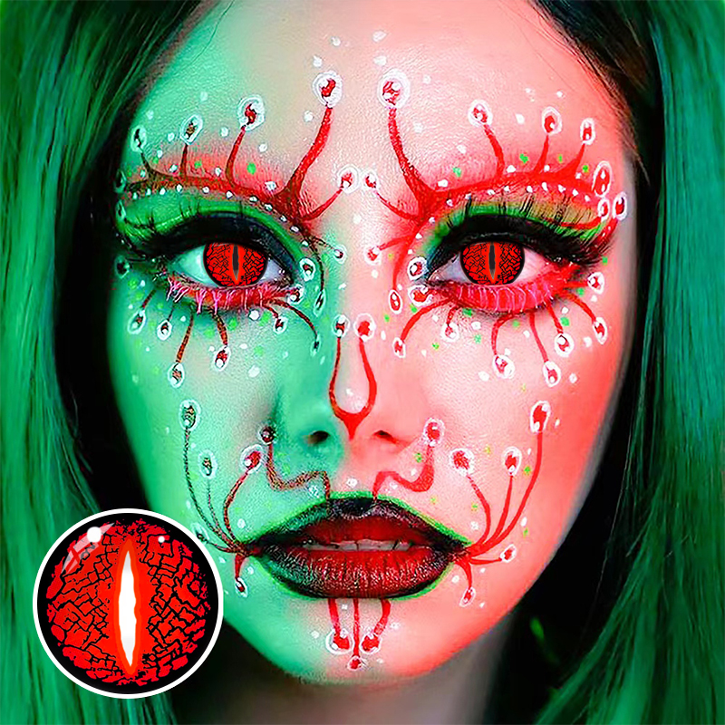 14.2mm best-selling red halloween cosplay crazy lenses colored contacts red contact lenses promotion non prescription