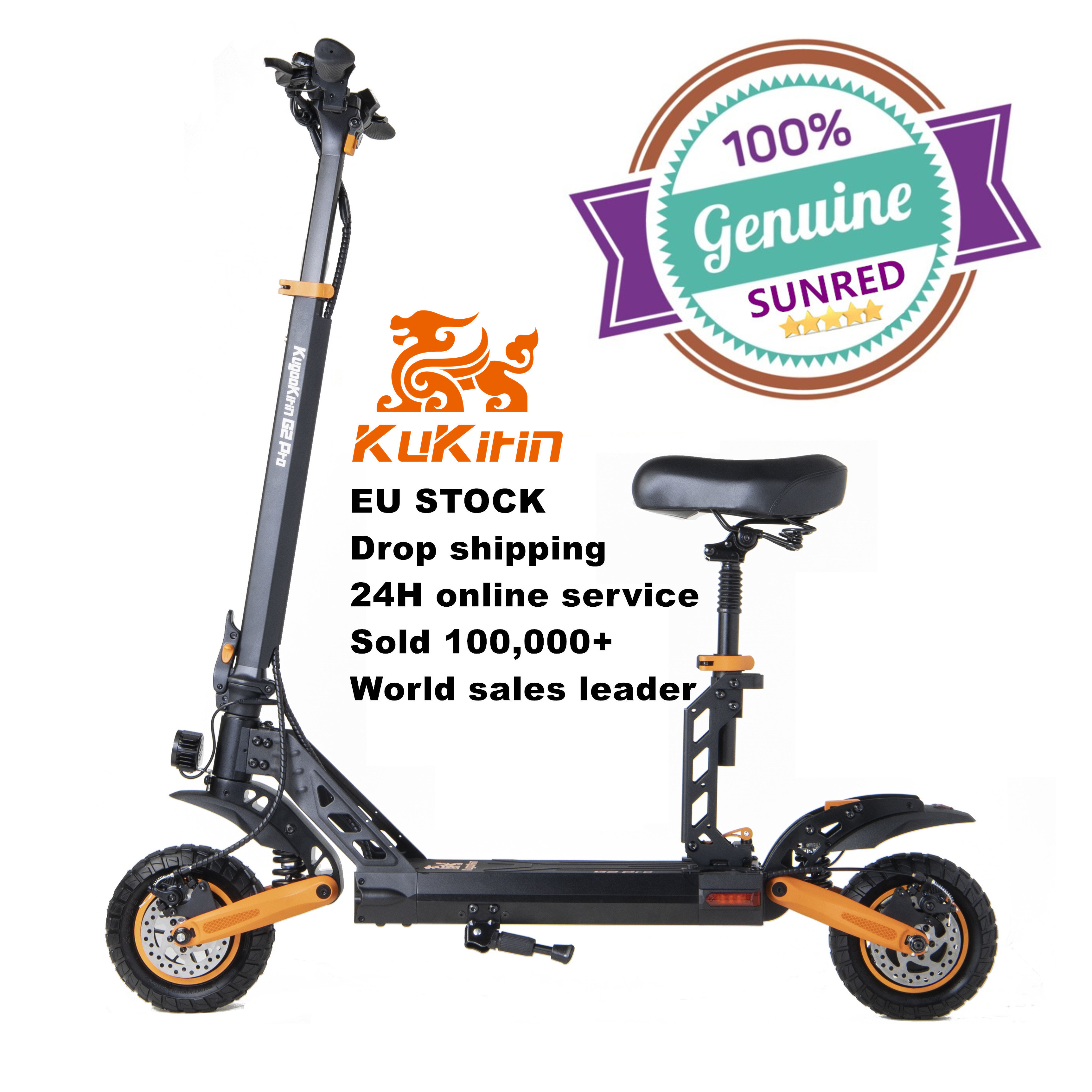 NEW LISTING EU stock fast delivery Original Kugookirin G2 Pro Electric Scooter 15AH 50KM Range 9inch Tyres electric scooter