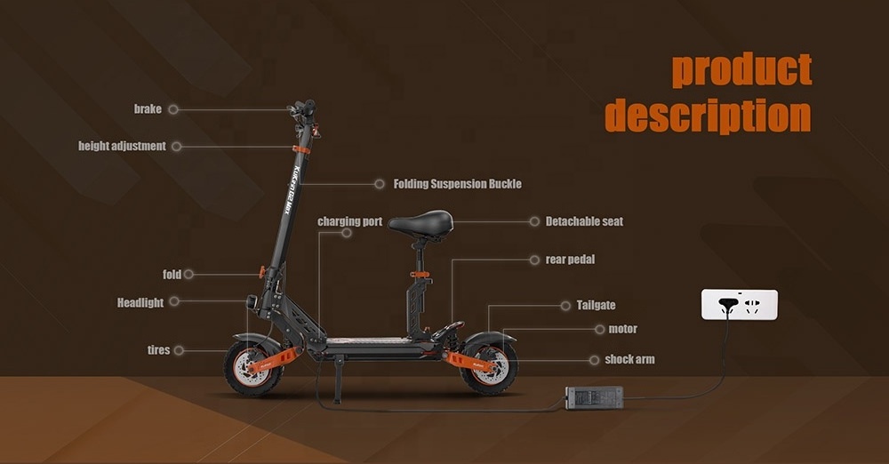 KUKIRIN G2 MAX Electric Scooter 10*2.75 Inch Off-road Pneumatic Tires 1000W Brushless Motor 55Km/h Max Speed 48V 20Ah Battery