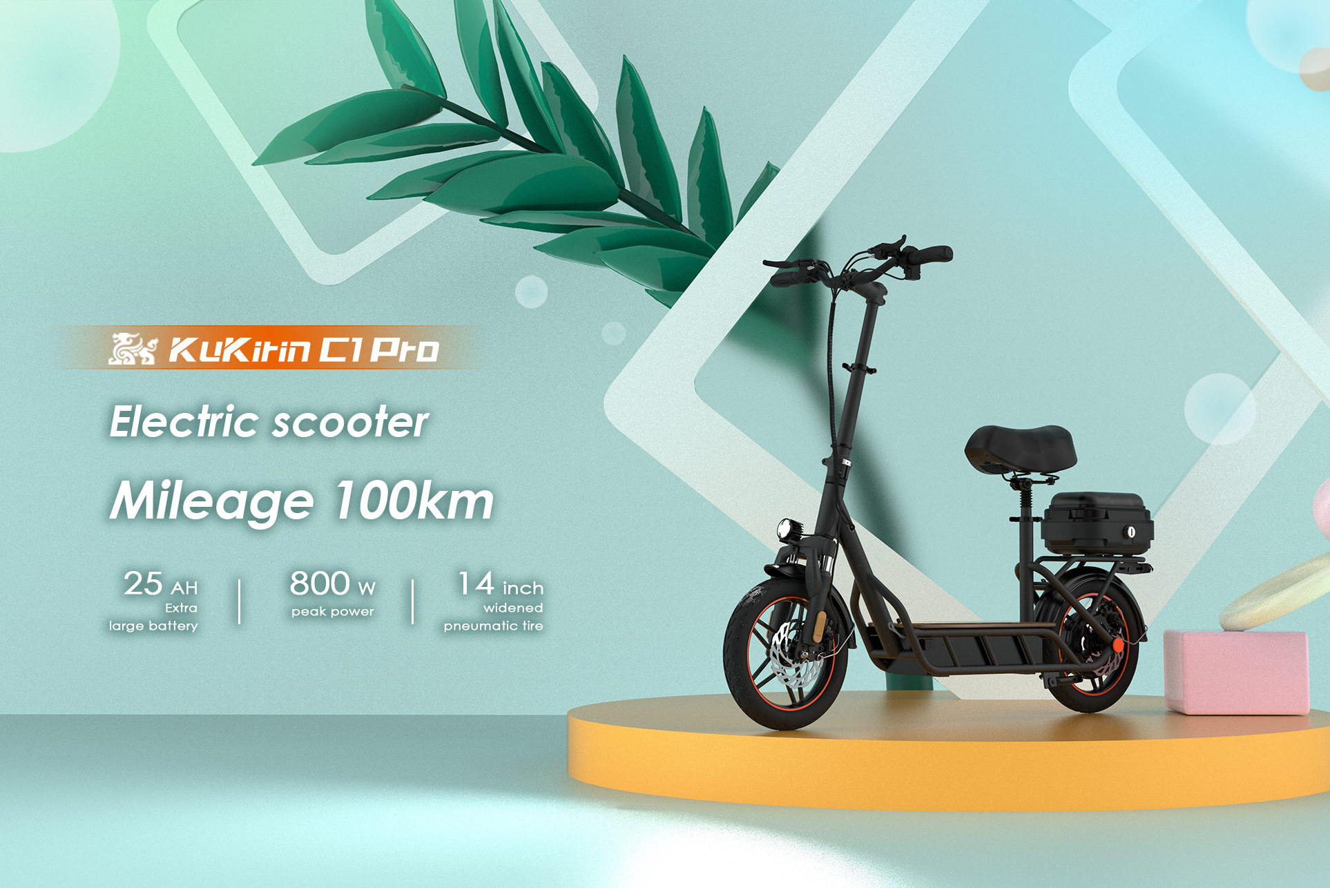 Poland  STOCK Duty Free KuKirin C1 Pro 14 Inch Fat tire Folding Electric scooter 48V 500W 45KM/H Electric scooter outdoor