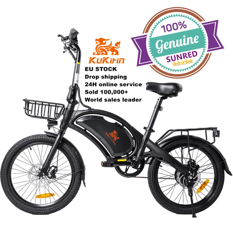 EU stock Duty Free Kukirin V1 PRO 20 Inch Fat tire Folding Electric Moped Bike 48V 350W 45KM/H bicycle electric bike europe