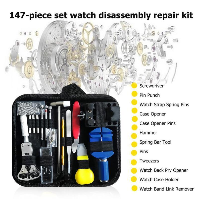 Smart Watch Opener Remover Spring Bar Pry Screwdriver Clock Watchmaker Repair Tool Kit Parts 147Pcs Watch Tools