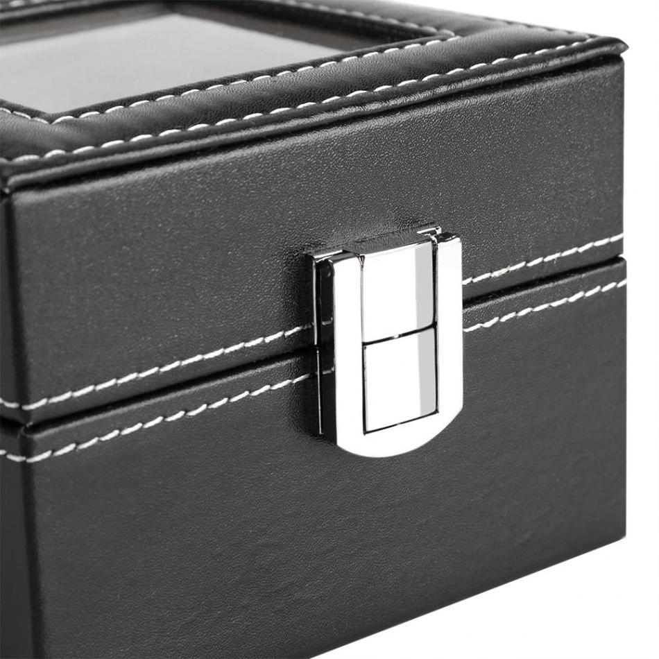 2 Slots Watch Storage Display Case Box Wristwatch Luxury Jewelry Organizer PU leather gift watch box