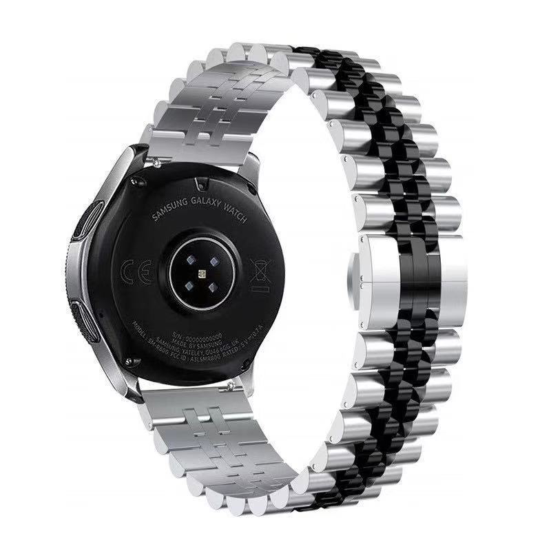 22mm 20mm Wrist Bracelet Strap for Samsung Galaxy Watch 46mm 42mm Quick Release Stainless Steel Five Bead Metal Watch Band