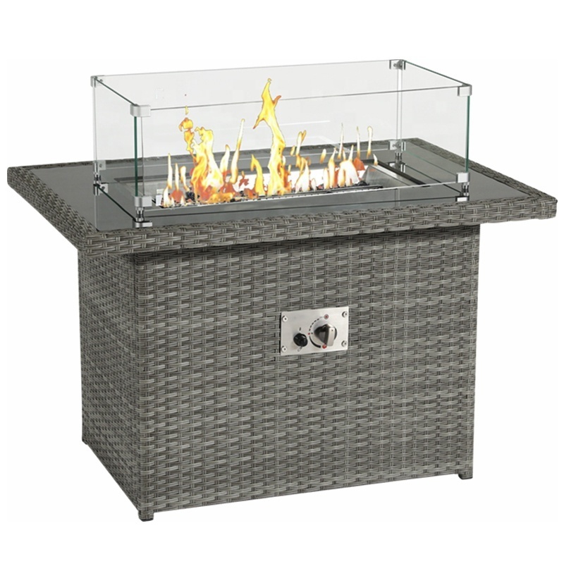 Square outdoor firepit gas patio firepits table