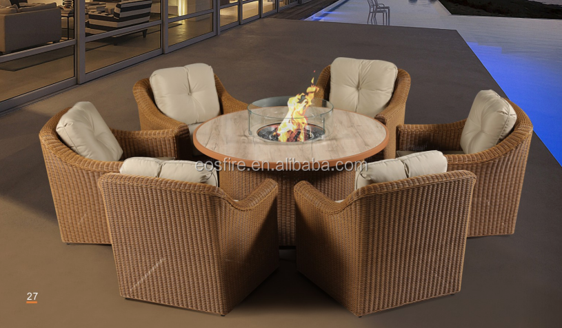 Patio Garden Free standing coffee table set with gas fire pit table