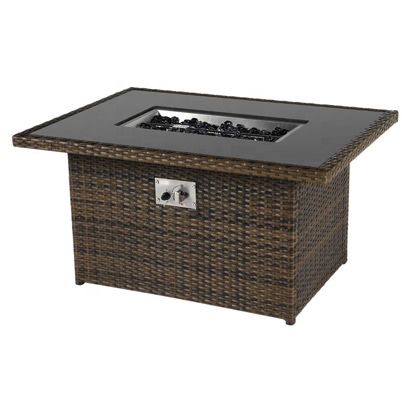 Square outdoor firepit gas patio firepits table