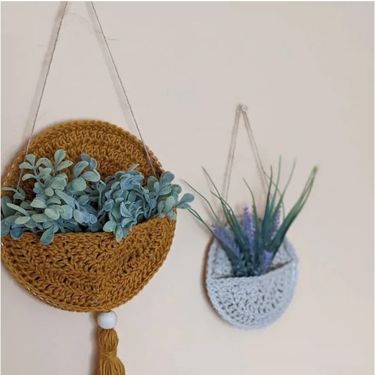 Crochet Boho Macrame Kids Room Decor Wall Hanging Air Plant Holders