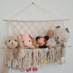 Wholesale Nordic Handmade Macrame Kids Room Decor Stuffed Animal Toy Storage Hammock