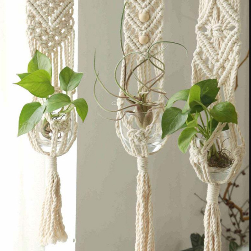 Home Decor Luxury Eco-friendly hanging plant bracket for s outdoor wholesale bohemia macrame plant hangers decorations