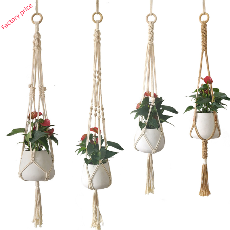 Lamps Home Decor Luxury wall hooks  bracket beads plant hanger macrame plant hanger with pots boho