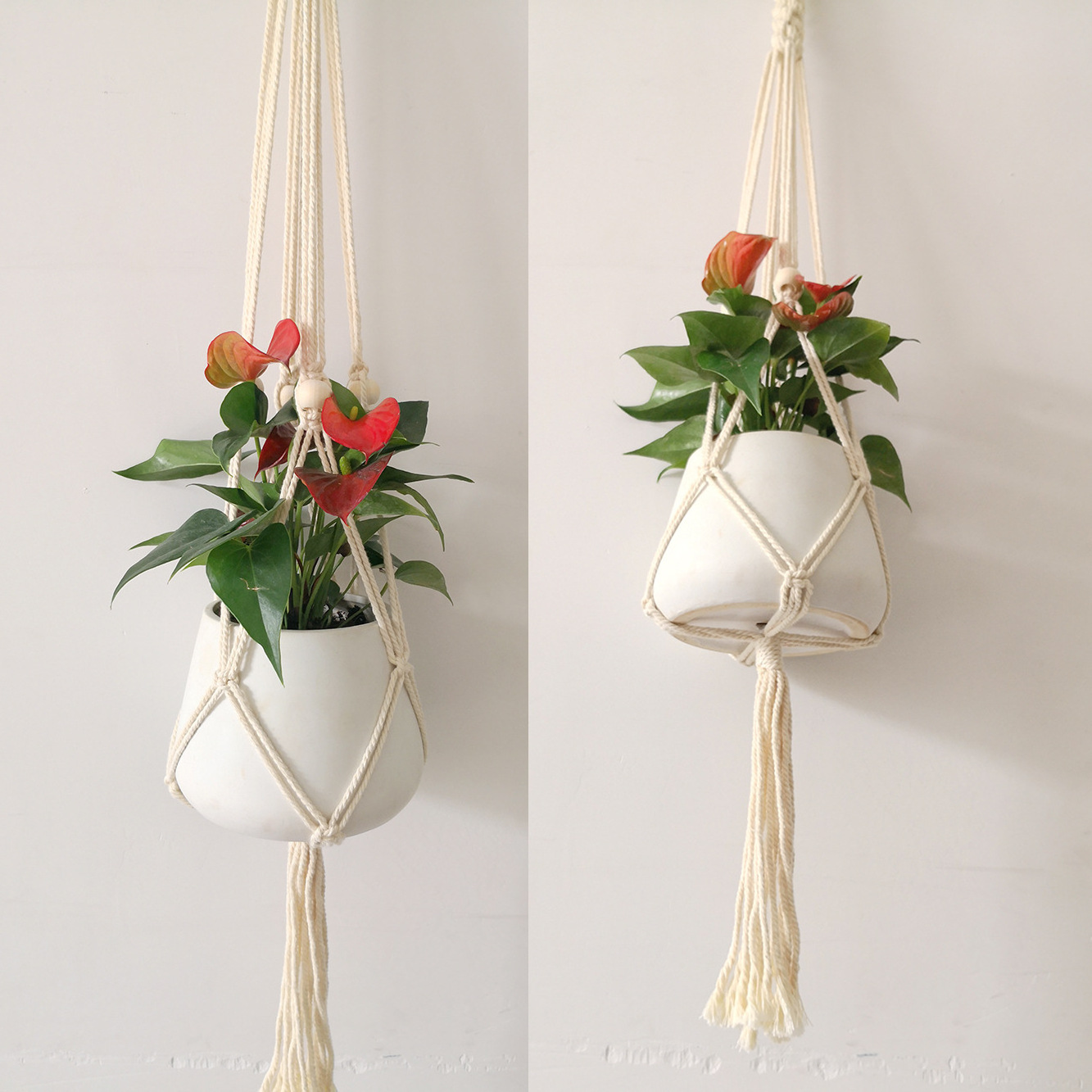 Lamps Home Decor Luxury wall hooks  bracket beads plant hanger macrame plant hanger with pots boho